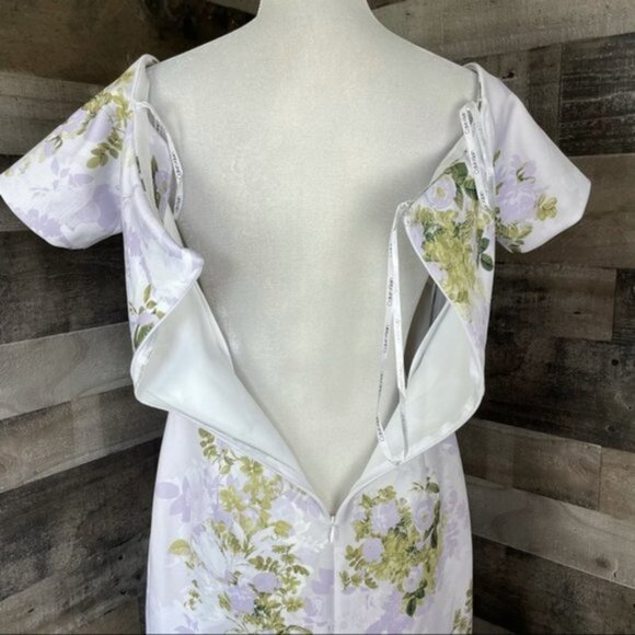 Calvin Klein Off the Shoulder Scuba dress Purple Size 12 P - Picture 9 of 10